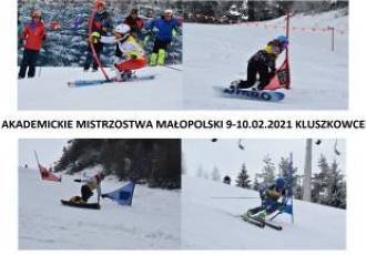 AKADEMICKIE MISTRZOSTWA MAŁOPOLSKI w Snowboardzie i w Narciarstwie alpejskim - Kluszkowce 9-10.02.2021