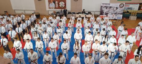 Photo no. 1 (5)
                                                         sportowcy karate w białych kimonach stojący na sali gimnastycznej
                            